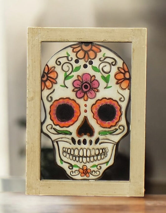 Metal Sugar Skull, Day of the Dead Decor, Dia De Los Muertos Sign Calavera, I