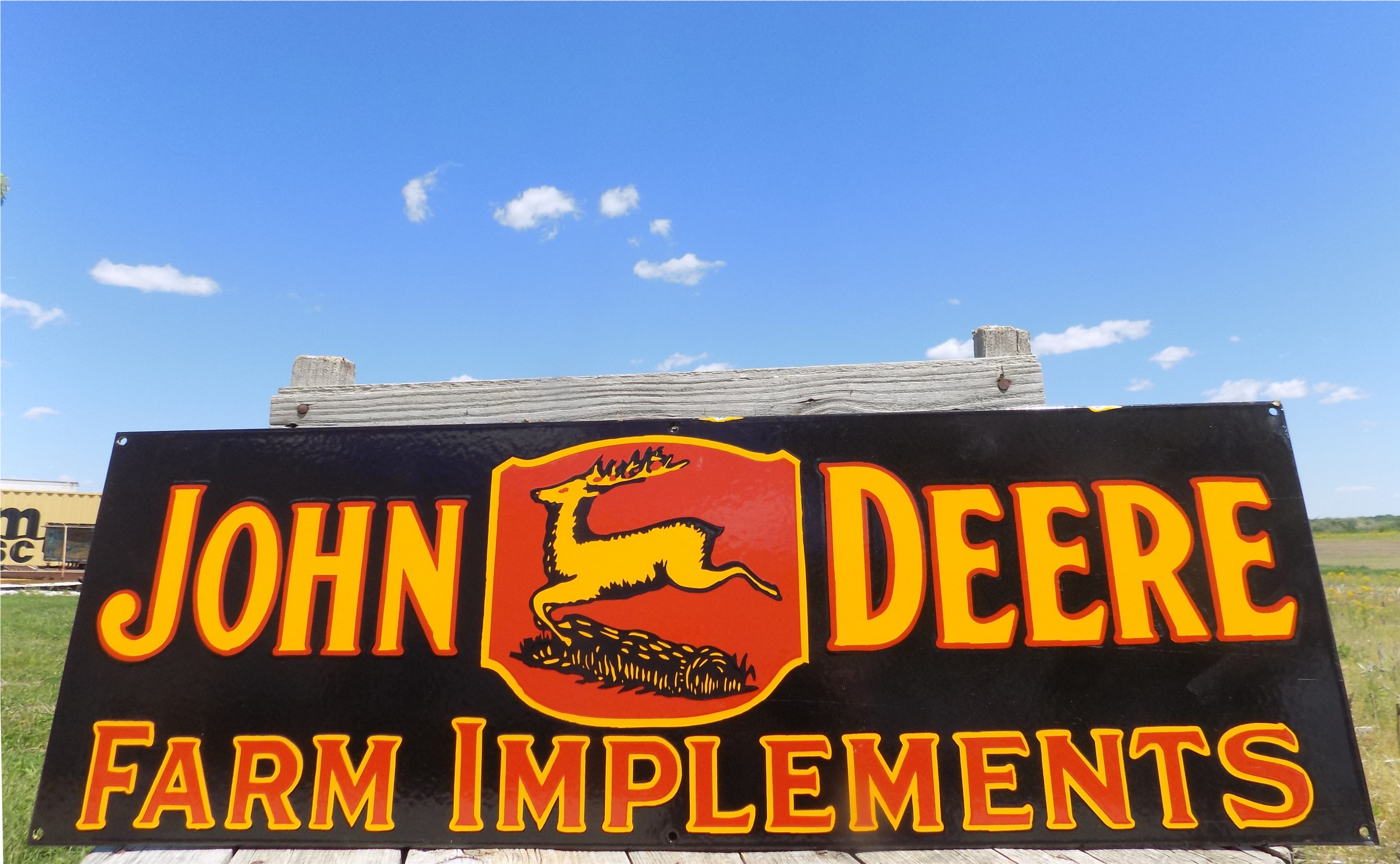 John Deere Sign, Metal Porcelain Sign, Advertising Sign, Farm