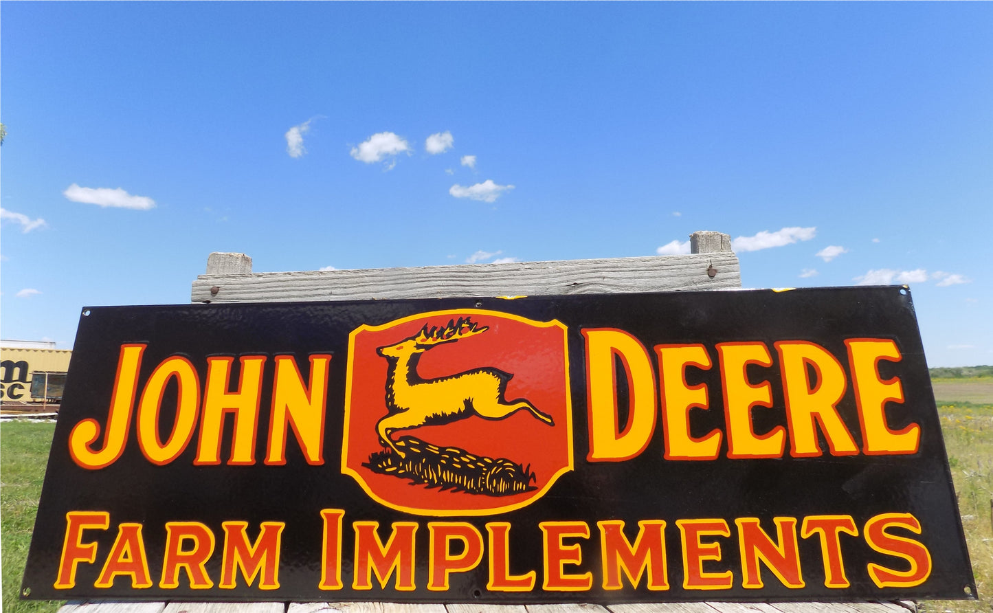 John Deere Sign - John Deere Farm Implements Sign, Metal Porcelain Sign, John Deere Advertising d, by The Old Grainery (ad...