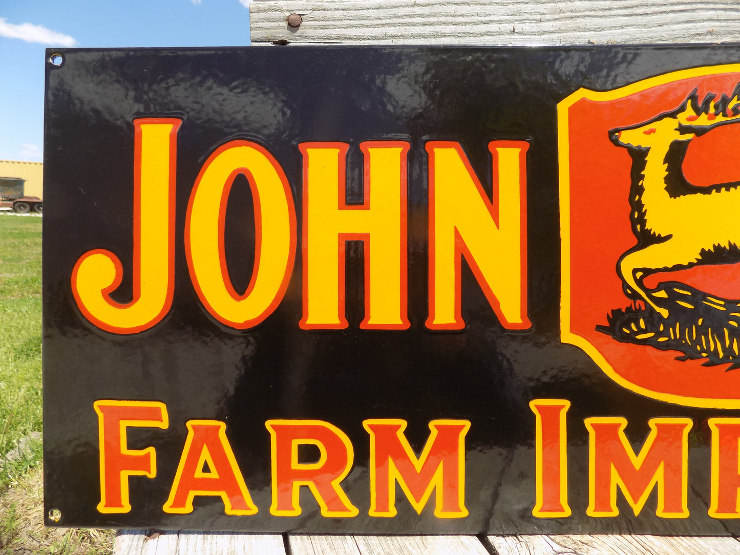 John Deere Sign - John Deere Farm Implements Sign, Metal Porcelain Sign, John Deere Advertising d, by The Old Grainery (ad...