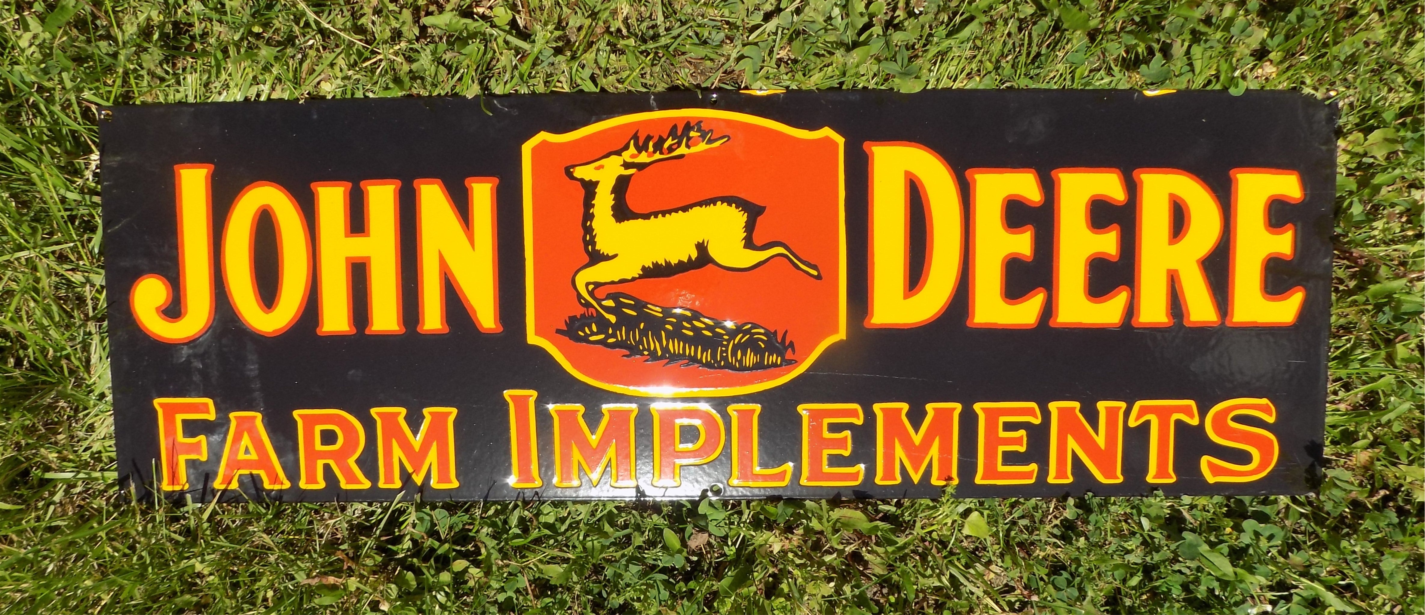 John Deere Sign, Metal Porcelain Sign, Advertising Sign, Farm