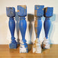 Balusters - 4 Blue Wood Balusters Architectural Salvage Spindles Porch Trim C by The Old Grainery (Architectural, Candle H...