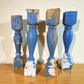 Balusters - 4 Blue Wood Balusters Architectural Salvage Spindles Porch Trim C by The Old Grainery (Architectural, Candle H...