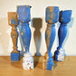 Balusters - 4 Blue Wood Balusters Architectural Salvage Spindles Porch Trim C by The Old Grainery (Architectural, Candle H...