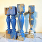 Balusters - 4 Blue Wood Balusters Architectural Salvage Spindles Porch Trim D by The Old Grainery (Architectural, Candle H...