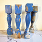 Balusters - 4 Blue Wood Balusters Architectural Salvage Spindles Porch Trim D by The Old Grainery (Architectural, Candle H...