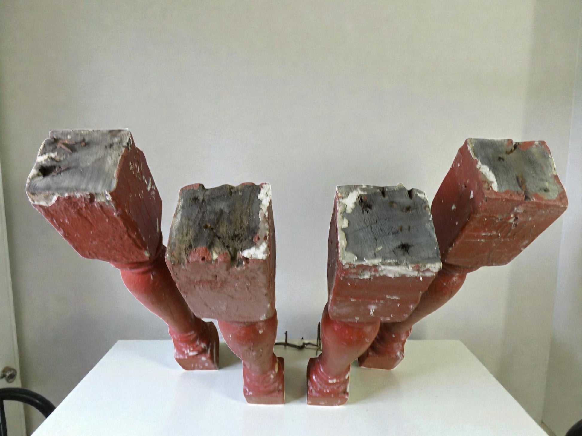 Balusters - 4 Rustic Red Wood Balusters Architectural Salvage Spindles Porch Trim A by The Old Grainery (Architectural, Ca...