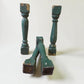 Balusters - 4 Vintage Green Wood Balusters, Reclaimed Spindles, Architectural Salvage, i by The Old Grainery (Architectura...