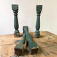 Balusters - 4 Vintage Green Wood Balusters, Reclaimed Spindles, Architectural Salvage, J by The Old Grainery (Architectura...