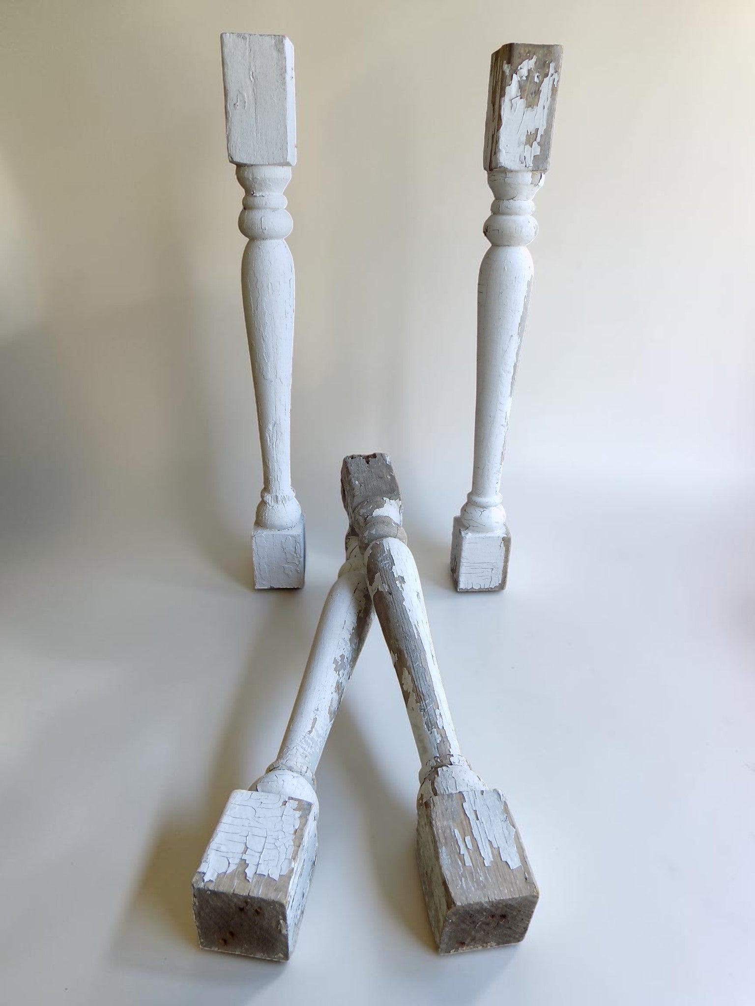 Balusters - 4 White Wood Balusters Reclaimed Spindles Porch Post House Trim A17 by The Old Grainery (Architectural, Candle...