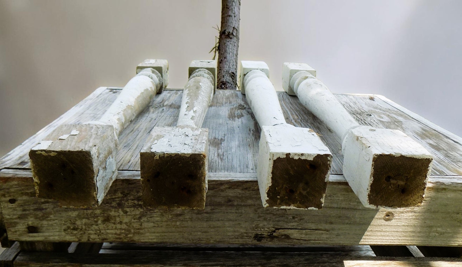 Balusters - 4 White Wood Balusters Reclaimed Spindles Porch Post House Trim A18 by The Old Grainery (Architectural, Candle...