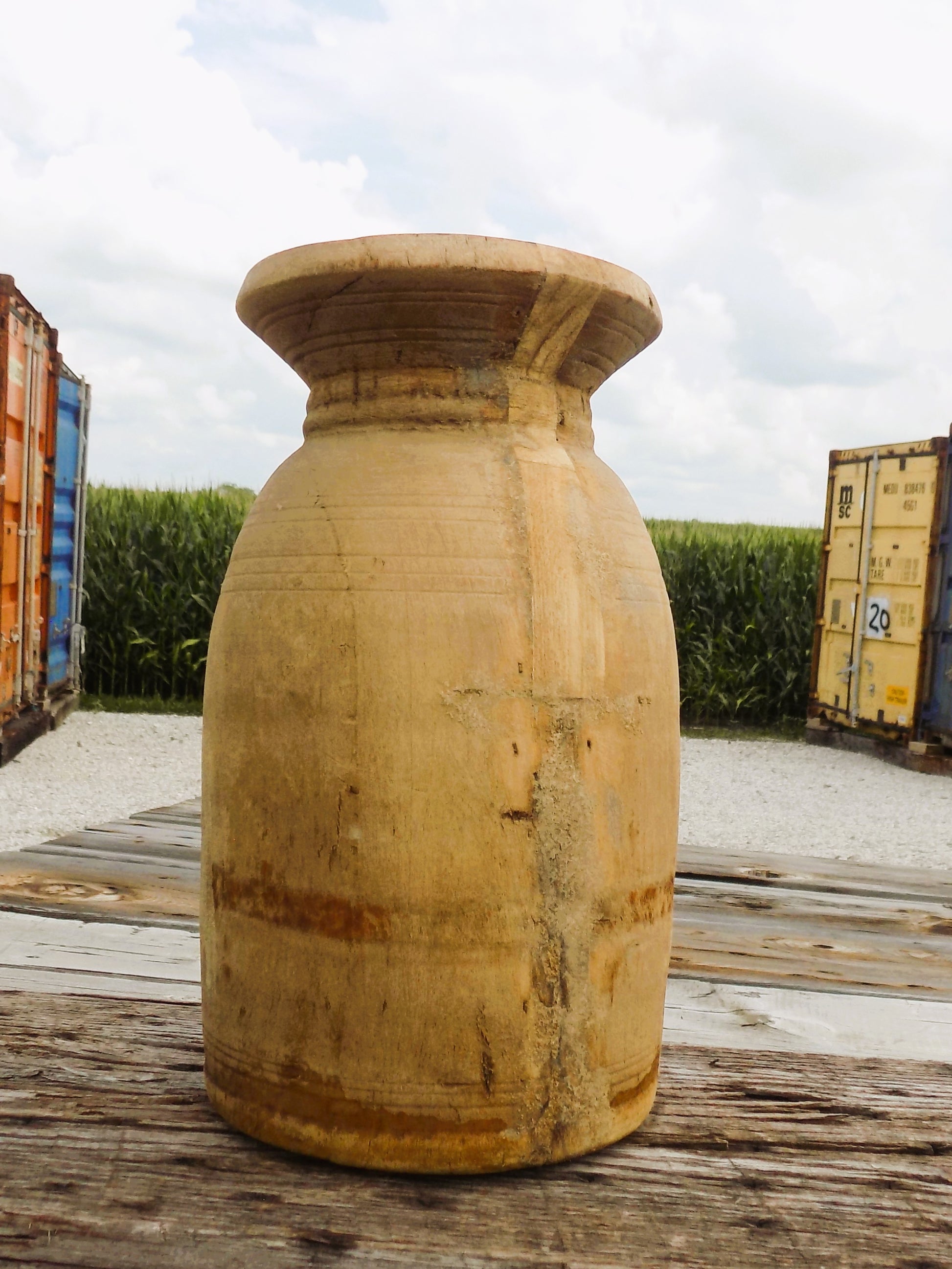 Wooden vase - Water Jug, Wood Pot, Wood Vase, Rustic Planter, Modern Farmhouse, European X by The Old Grainery (10 inch ta...