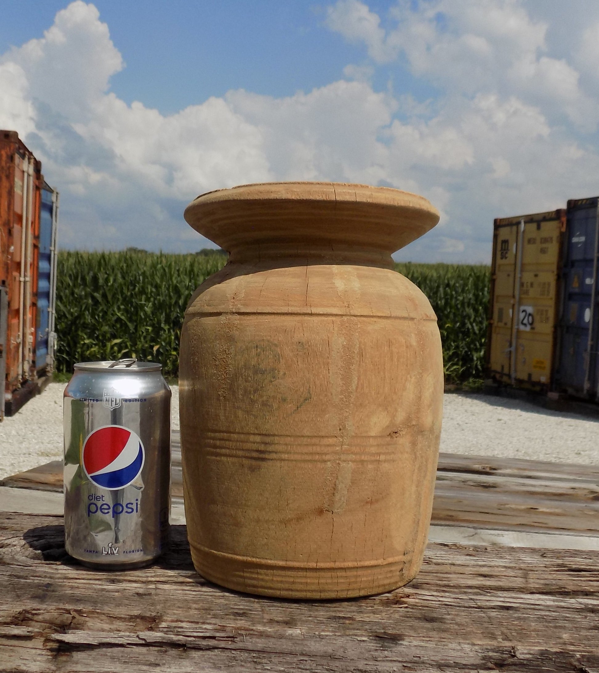Wooden vase - Water Jug, Wood Pot, Wood Vase, Rustic Planter, Modern Farmhouse, European Z by The Old Grainery (9 inch tal...