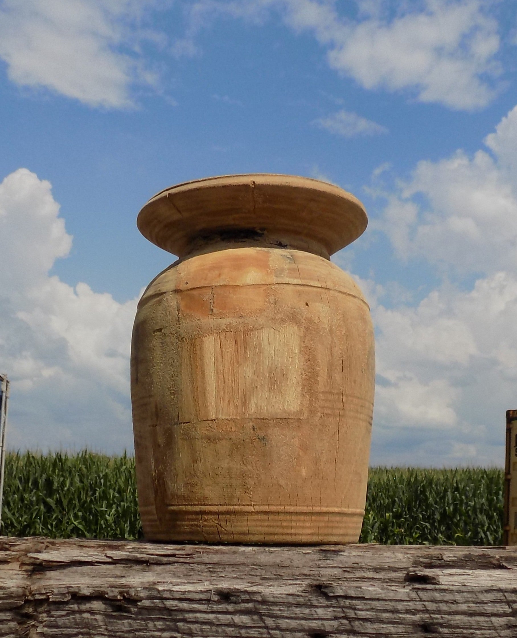 Wooden vase - Water Jug, Wood Pot, Wood Vase, Rustic Planter, Modern Farmhouse, European Z by The Old Grainery (9 inch tal...