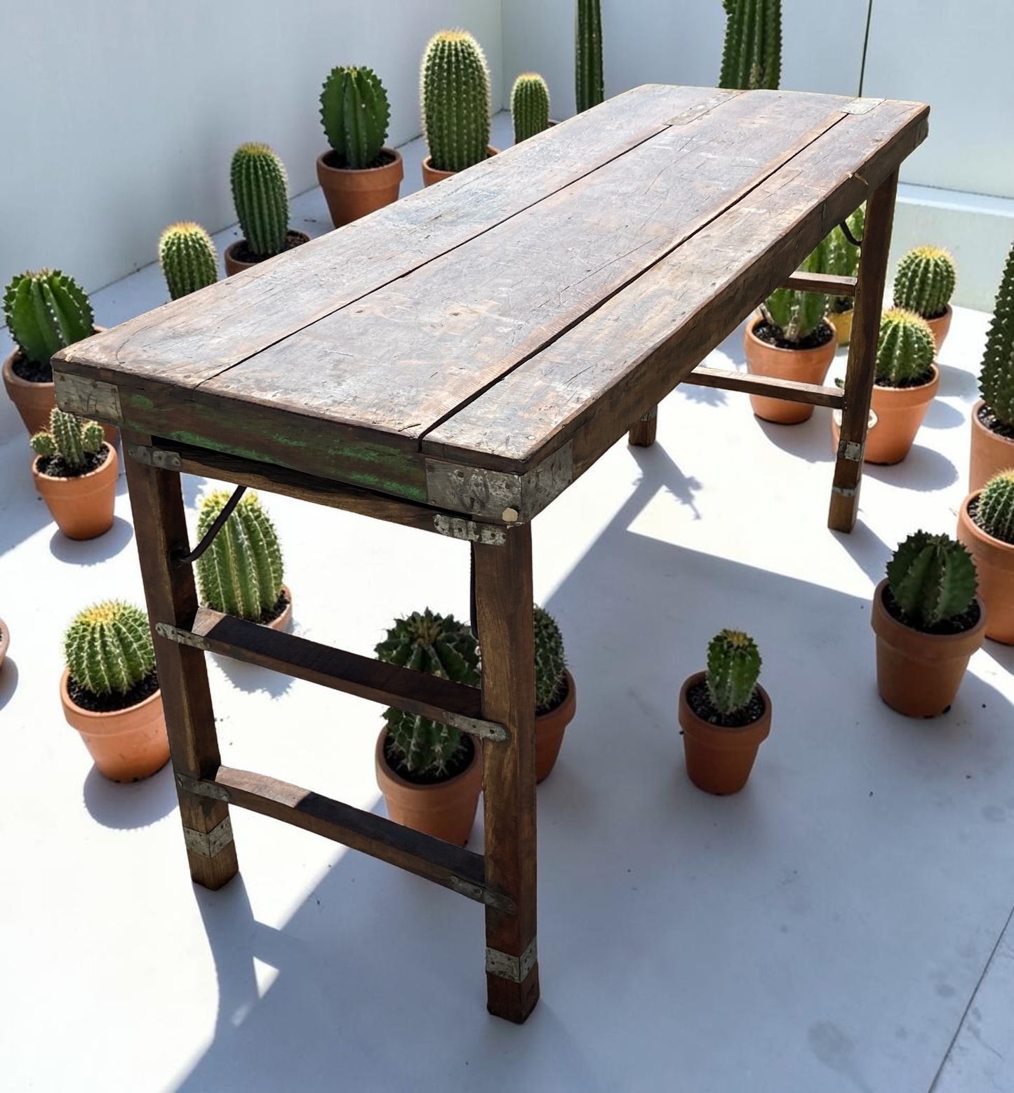 Reclaimed Wood Folding Table (68x22) Rustic Wood Dining, Kitchen Island B7