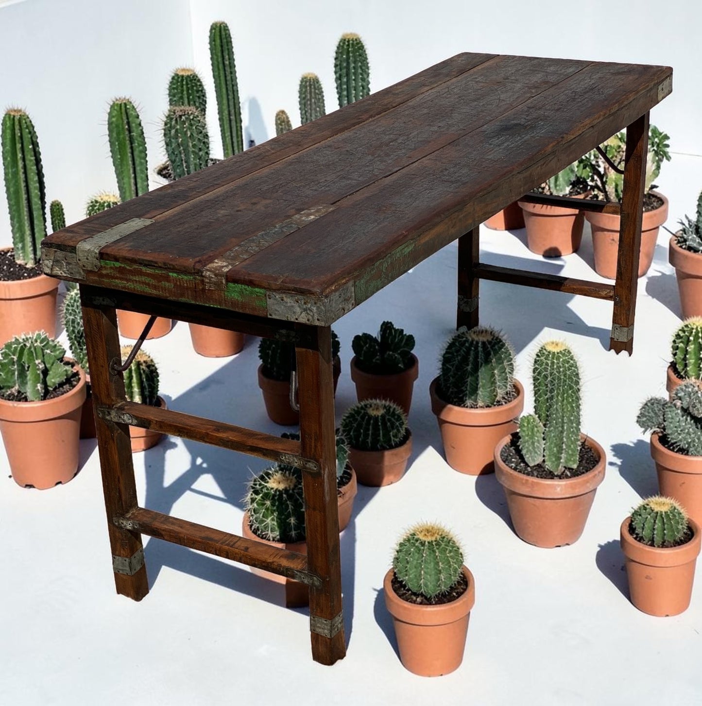 Reclaimed Wood Folding Table (68x22) Rustic Wood Dining, Kitchen Island B7