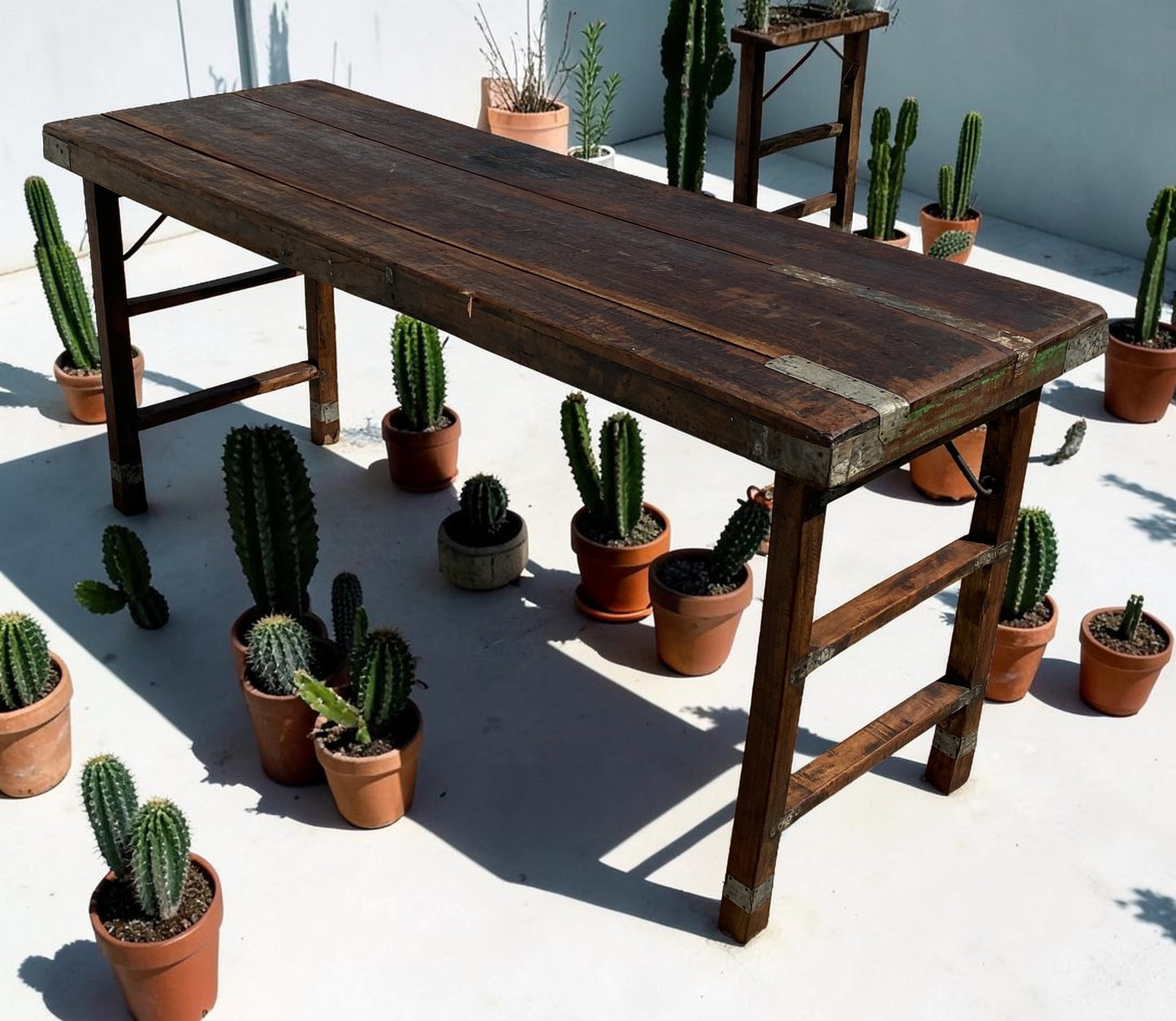 Reclaimed Wood Folding Table (68x22) Rustic Wood Dining, Kitchen Island B7