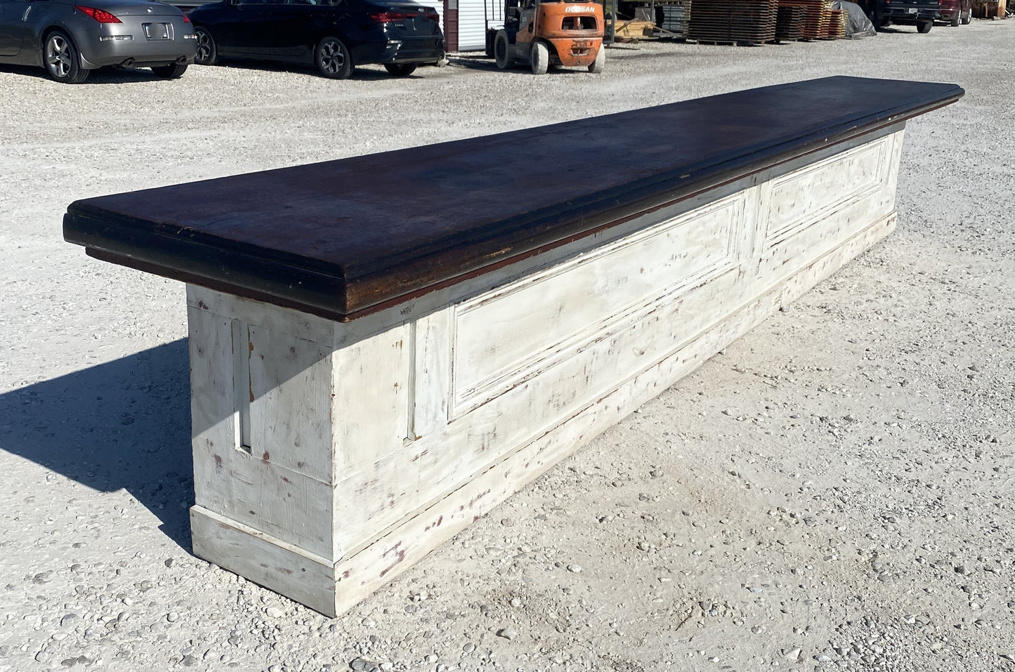 Store Counter - 18' White Store Counter Display Table, Mercantile, Tavern Bar, Kitchen Island by The Old Grainery (Bar, co...