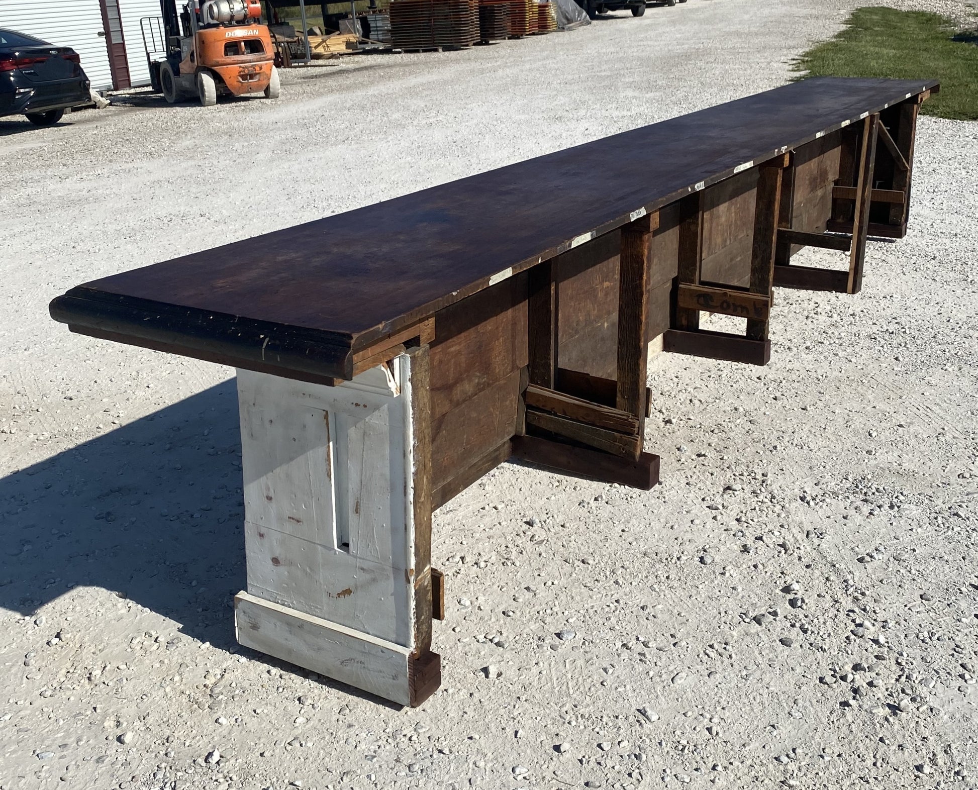 Store Counter - 18' White Store Counter Display Table, Mercantile, Tavern Bar, Kitchen Island by The Old Grainery (Bar, co...