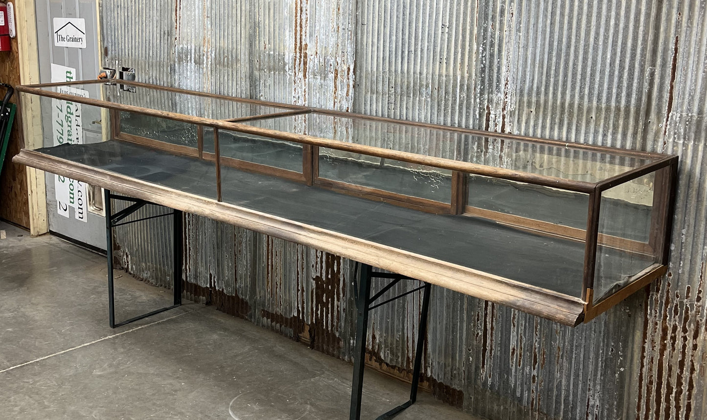 Wood Framed Countertop Glass Case, Vintage Retail Store Showcase, Collector Case