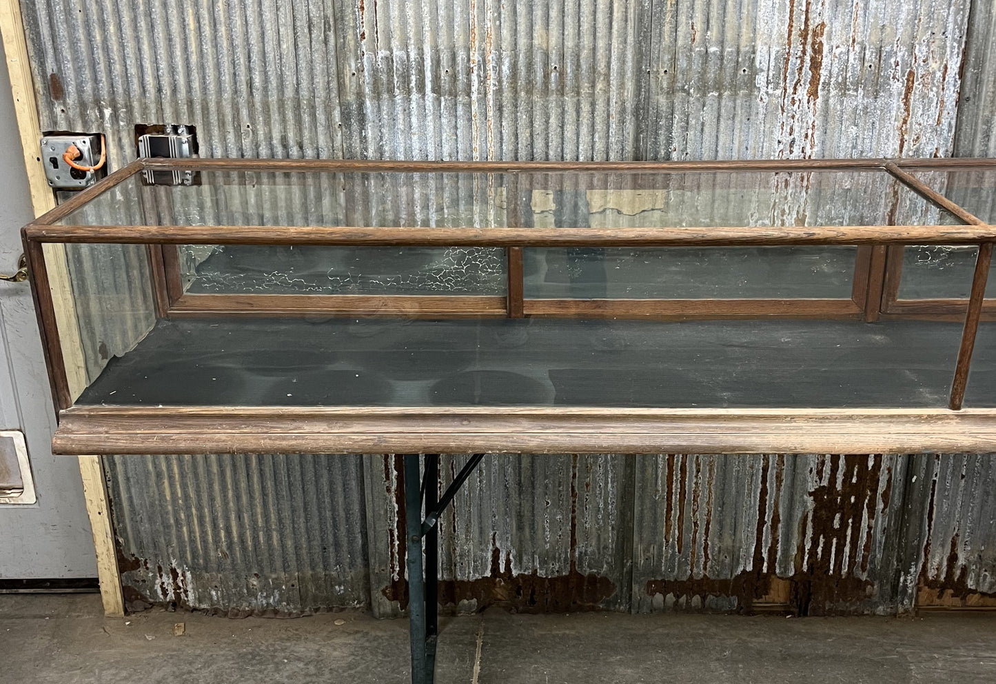 Wood Framed Countertop Glass Case, Vintage Retail Store Showcase, Collector Case