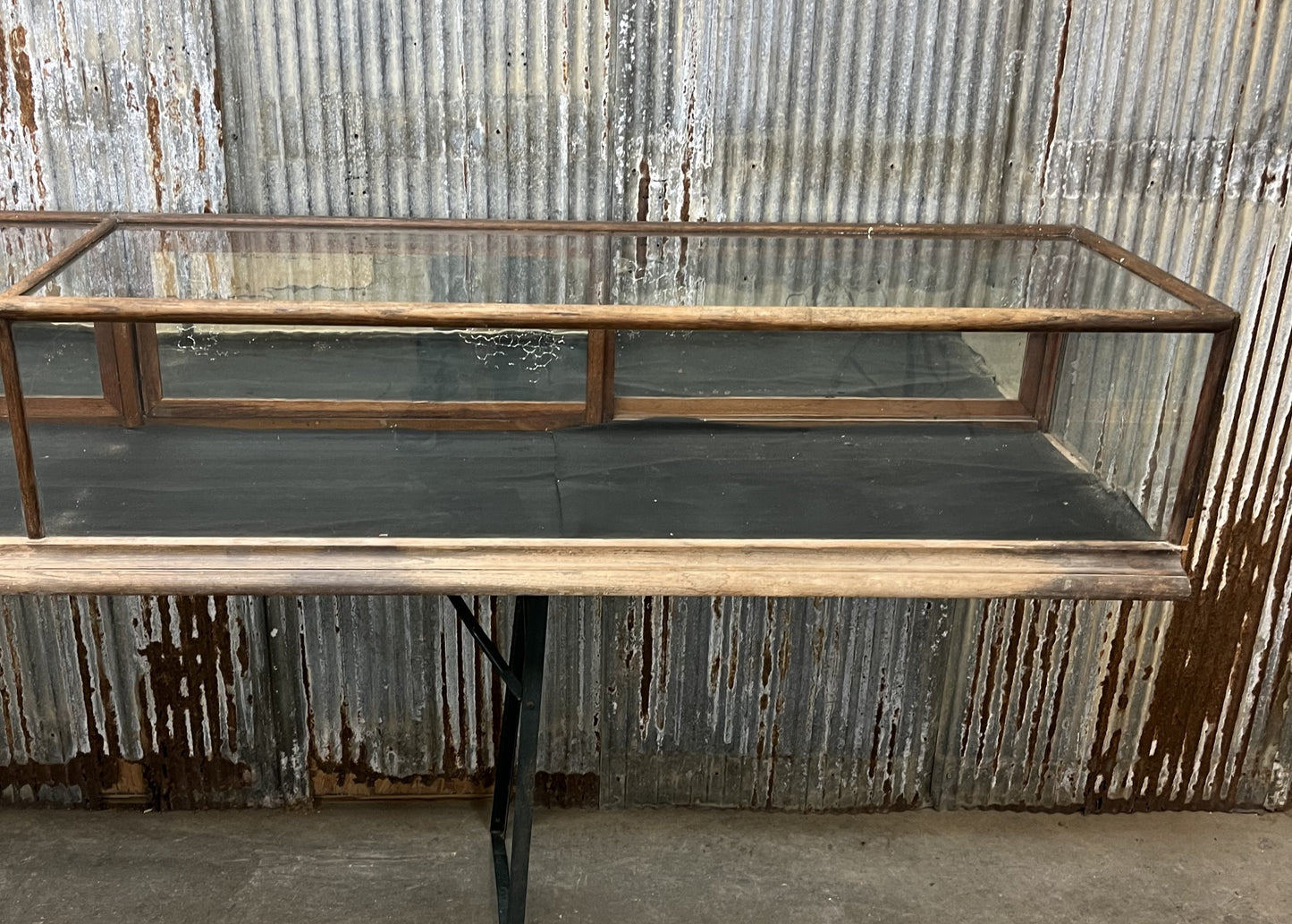 Wood Framed Countertop Glass Case, Vintage Retail Store Showcase, Collector Case