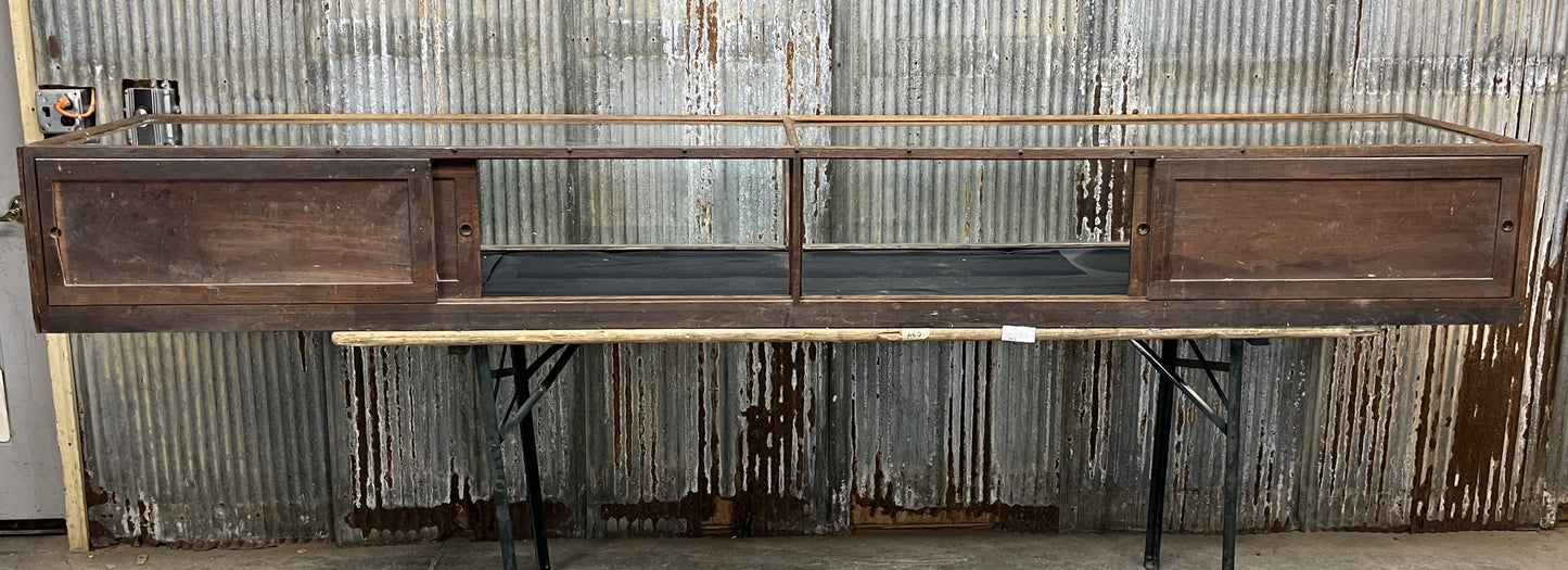 Wood Framed Countertop Glass Case, Vintage Retail Store Showcase, Collector Case