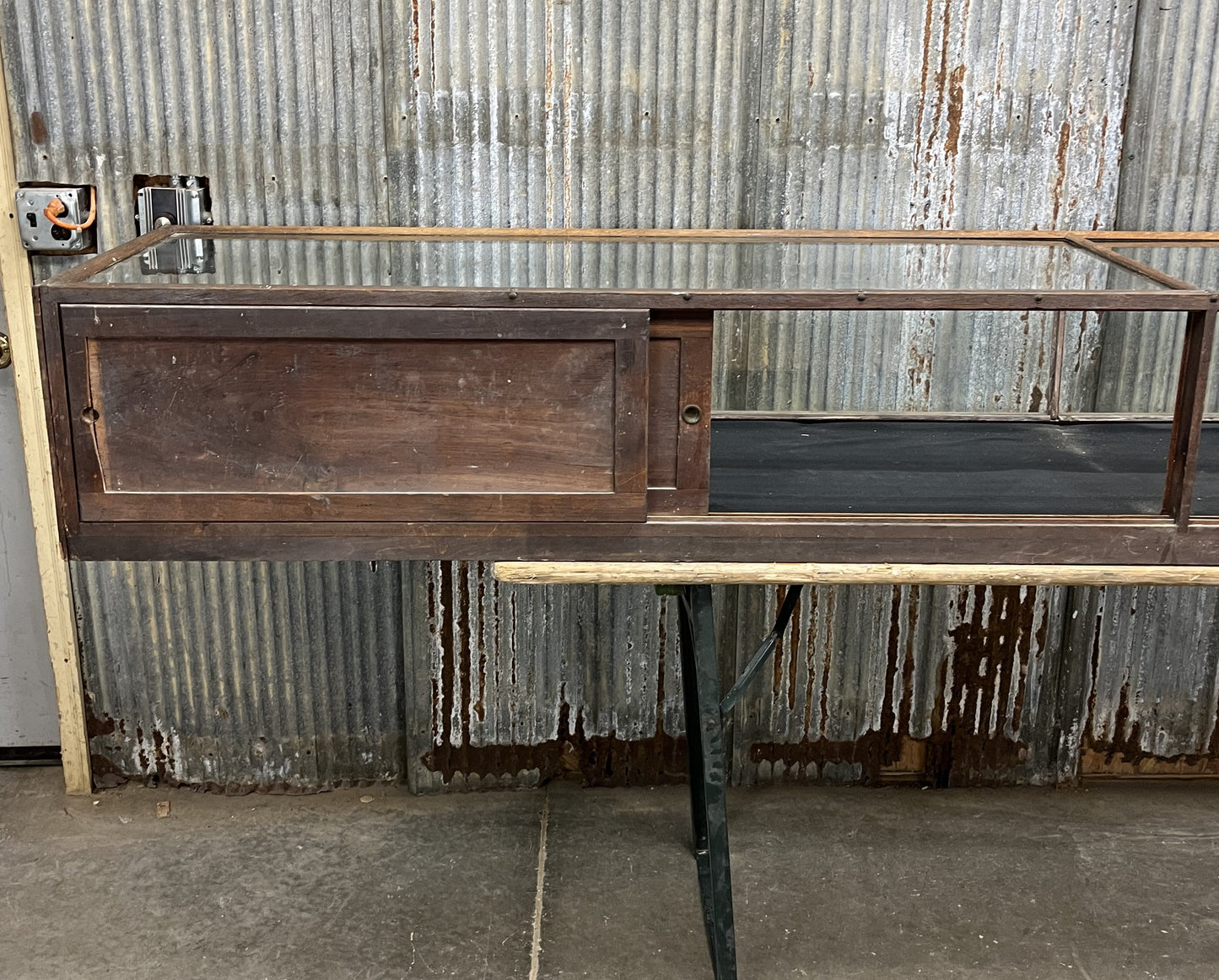 Wood Framed Countertop Glass Case, Vintage Retail Store Showcase, Collector Case