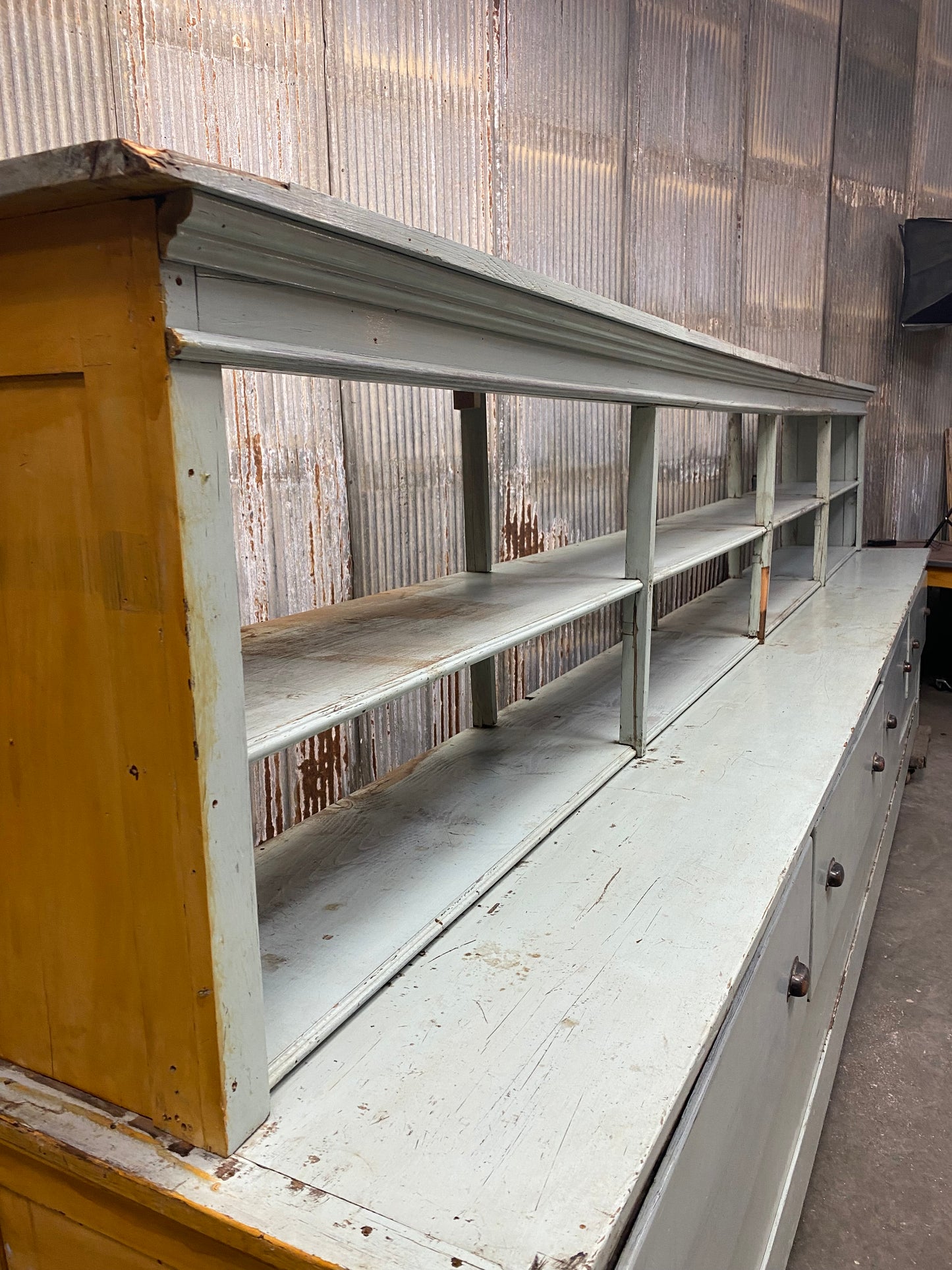 Store Counter - 13' Store Counter Display Case, Vintage Kitchen Counter, Tavern Bar, Mercantile by The Old Grainery (Bar,...
