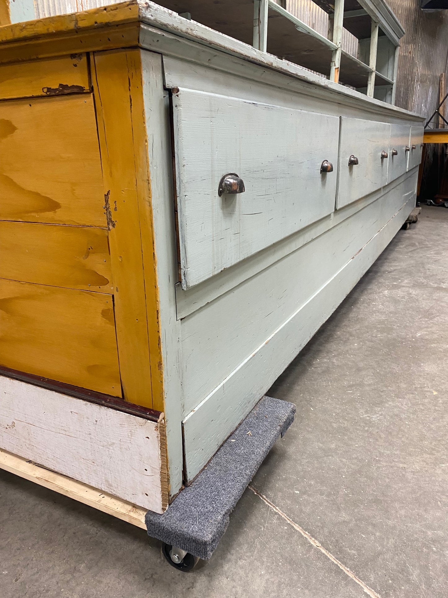 Store Counter - 13' Store Counter Display Case, Vintage Kitchen Counter, Tavern Bar, Mercantile by The Old Grainery (Bar,...