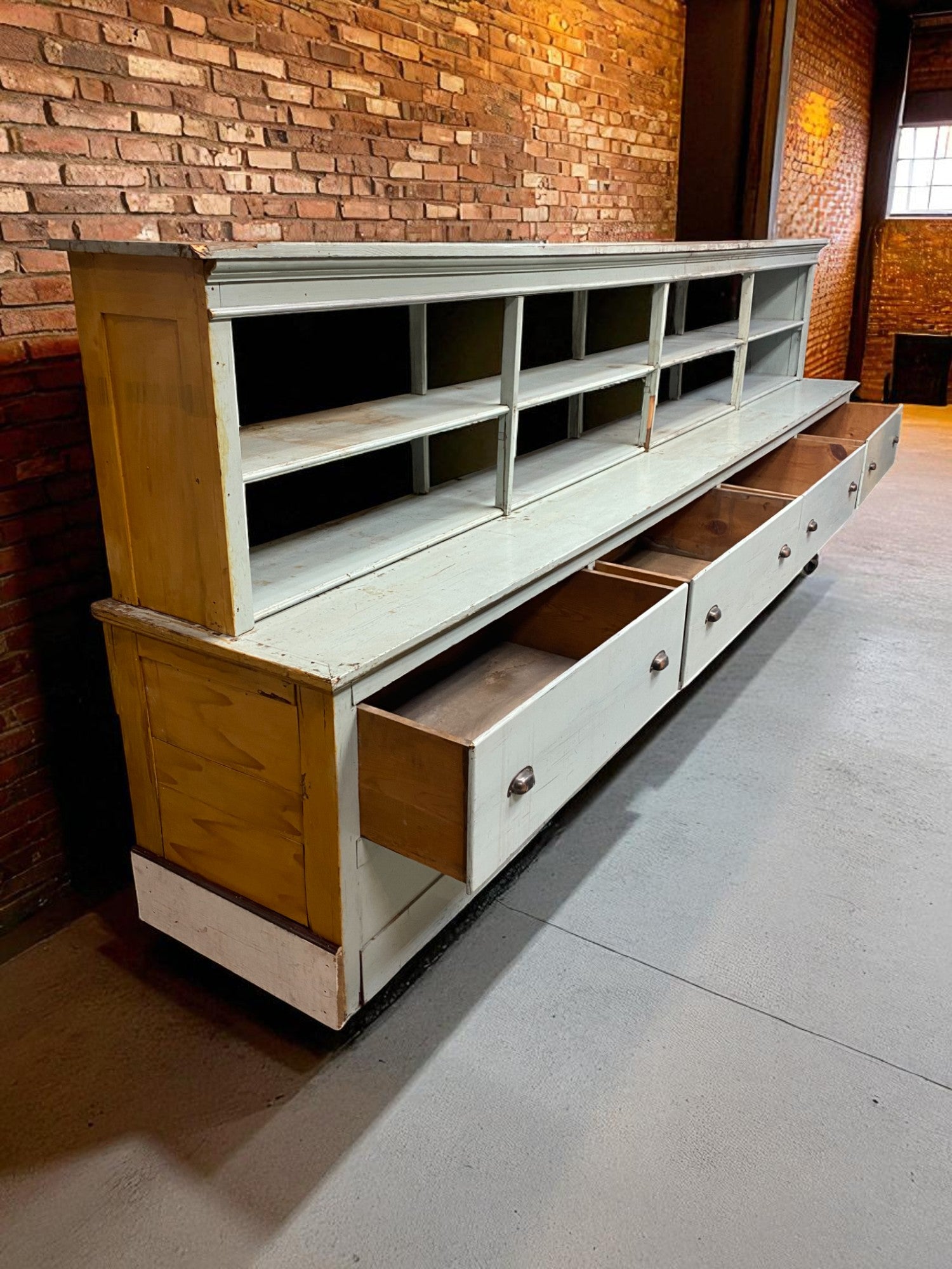 Store Counter - 13' Store Counter Display Case, Vintage Kitchen Counter, Tavern Bar, Mercantile by The Old Grainery (Bar,...