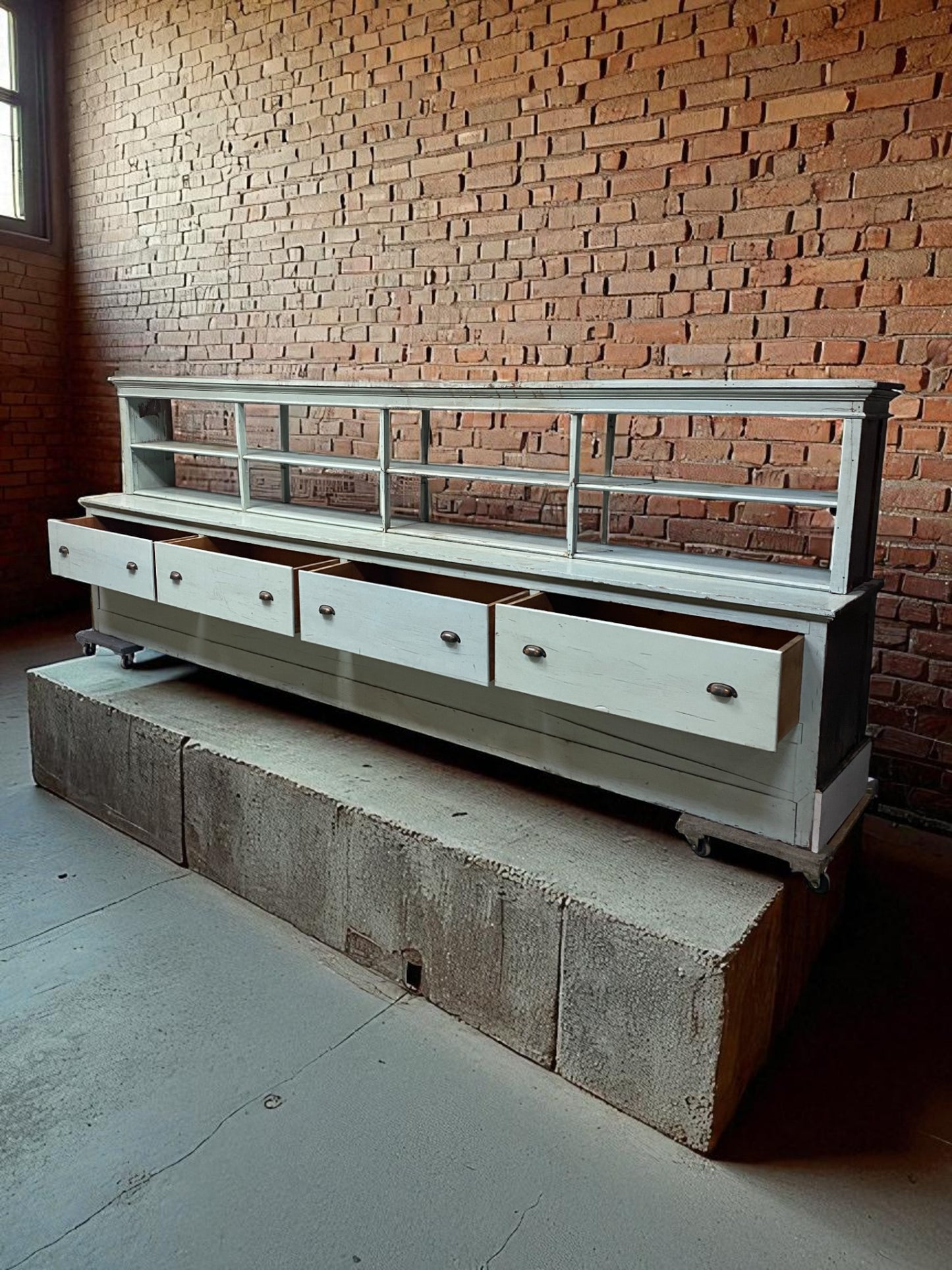 Store Counter - 13' Store Counter Display Case, Vintage Kitchen Counter, Tavern Bar, Mercantile by The Old Grainery (Bar,...