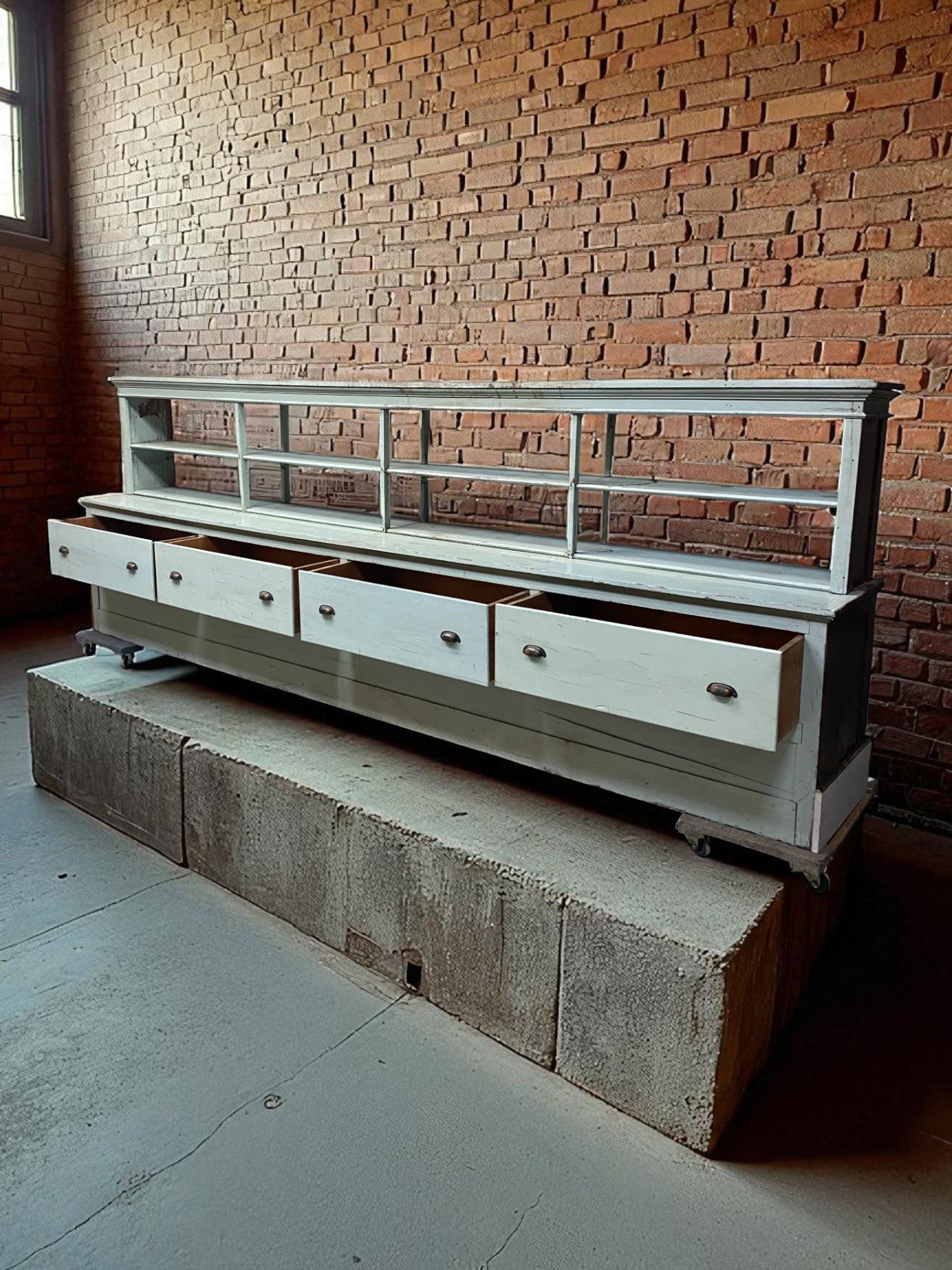 Store Counter - 13' Store Counter Display Case, Vintage Kitchen Counter, Tavern Bar, Mercantile by The Old Grainery (Bar,...