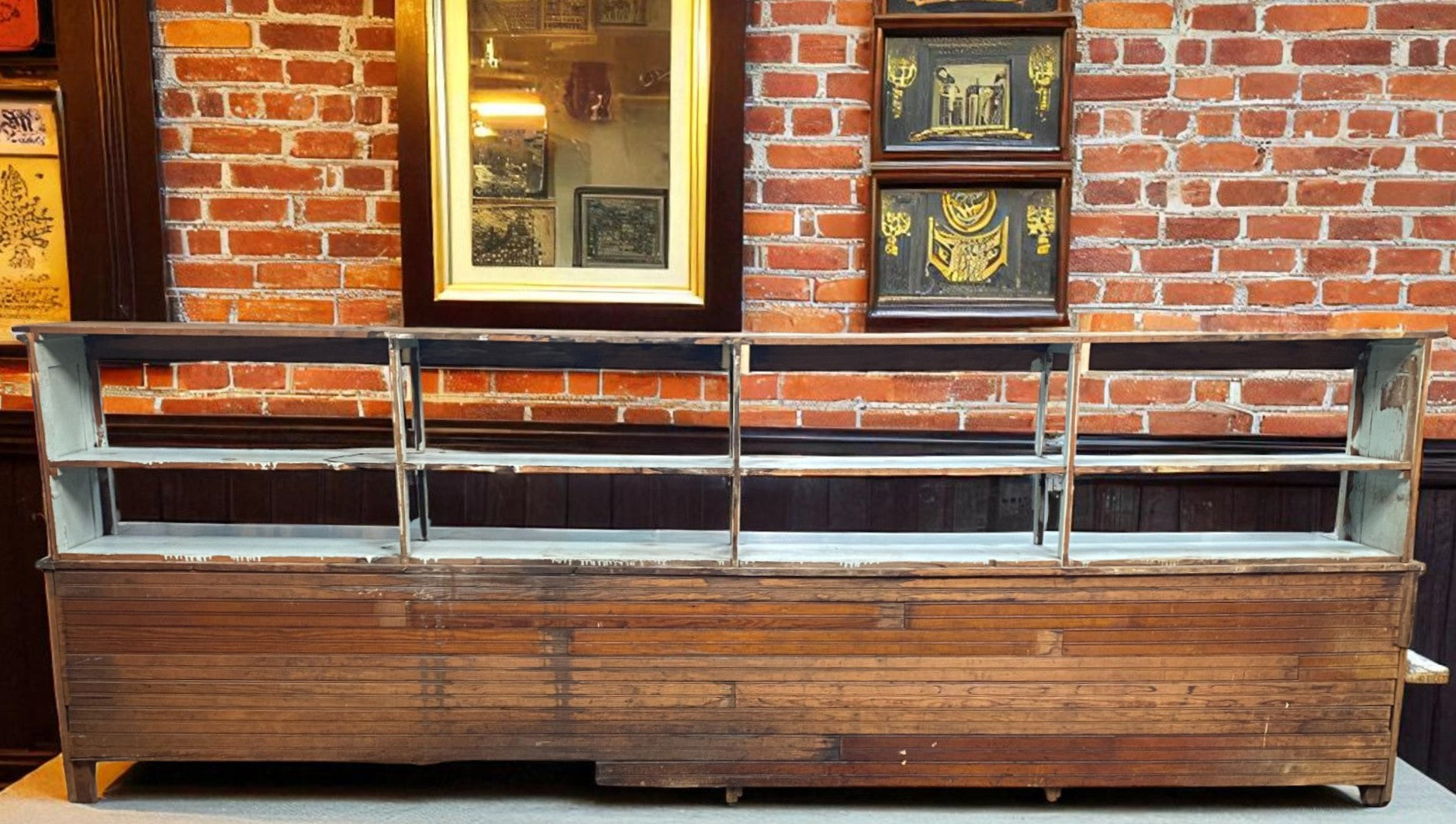 Store Counter - 13' Store Counter Display Case, Vintage Kitchen Counter, Tavern Bar, Mercantile by The Old Grainery (Bar,...