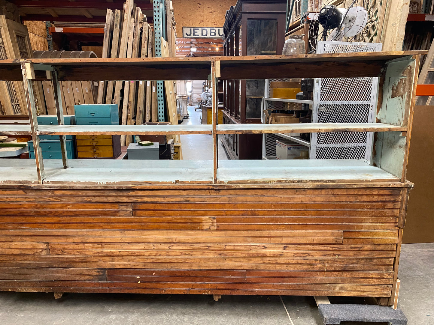 Store Counter - 13' Store Counter Display Case, Vintage Kitchen Counter, Tavern Bar, Mercantile by The Old Grainery (Bar,...