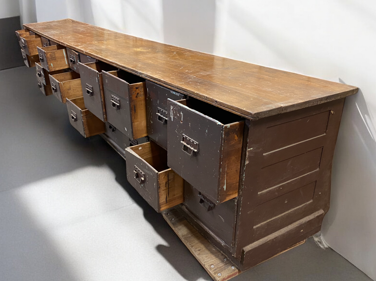 Store Counter - 31 Drawer Store Counter, Vintage Store Cabinet, Grant's Drug Store, Hannibal, MO by The Old Grainery (Bar,...