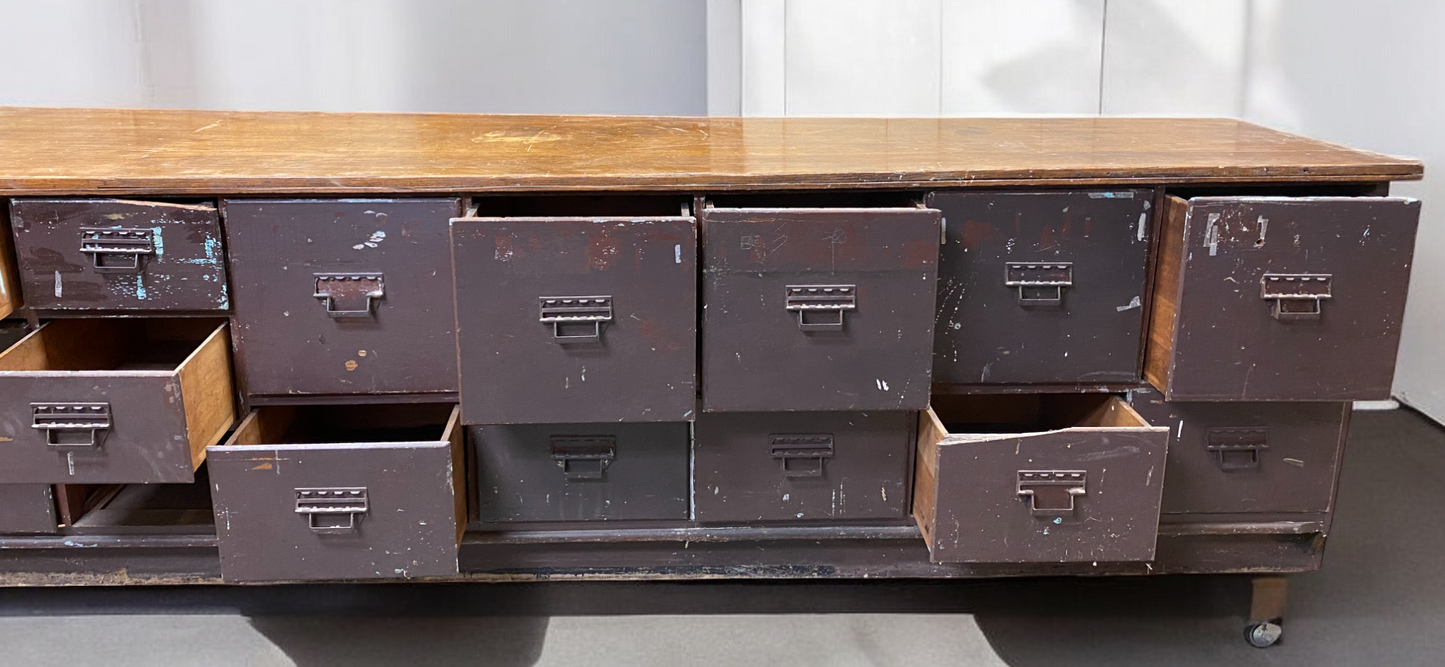 Store Counter - 31 Drawer Store Counter, Vintage Store Cabinet, Grant's Drug Store, Hannibal, MO by The Old Grainery (Bar,...