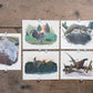 Art & Collectibles > Prints > Lithographs - 5 Richard Sloan Bird Prints (11x14) Woodland Wildlife Art Chicken Owl Pheasant...