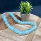 Home Goods - Ice Blue Recycled Glass Beads African Trade Beads, Sea Glass Style, 1 Strand by The Old Grainery (African, bl...