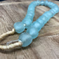 Home Goods - Ice Blue Recycled Glass Beads African Trade Beads, Sea Glass Style, 1 Strand by The Old Grainery (African, bl...