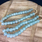 Glass Bead - Ice Blue Recycled Glass Beads African Trade Beads, Sea Glass Style, 2 Strands by The Old Grainery (African, B...