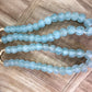 Glass Bead - Ice Blue Recycled Glass Beads African Trade Beads, Sea Glass Style, 2 Strands by The Old Grainery (African, B...