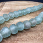 Glass Bead - Ice Blue Recycled Glass Beads African Trade Beads, Sea Glass Style, 2 Strands by The Old Grainery (African, B...