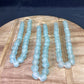 Home Goods - Ice Blue Recycled Glass Beads African Trade Beads, Sea Glass Style, 3 Strands by The Old Grainery (African, B...