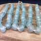 Home Goods - Ice Blue Recycled Glass Beads African Trade Beads, Sea Glass Style, 3 Strands by The Old Grainery (African, B...