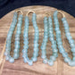 Home Goods - Ice Blue Recycled Glass Beads African Trade Beads, Sea Glass Style, 4 Strands by The Old Grainery (African, B...
