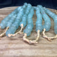 Home Goods - Ice Blue Recycled Glass Beads African Trade Beads, Sea Glass Style, 4 Strands by The Old Grainery (African, B...