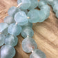 Home Goods - Ice Blue Recycled Glass Beads African Trade Beads, Sea Glass Style, 4 Strands by The Old Grainery (African, B...