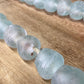 Home Goods - Ice Blue Recycled Glass Beads African Trade Beads, Sea Glass Style, 4 Strands by The Old Grainery (African, B...