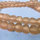 Home Goods - Pale Pink Recycled Glass Beads African Trade Beads, Sea Glass Style, 2 Strands by The Old Grainery (African,...